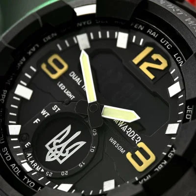 Чоловічий годинник Awarder 003 Тризуб срібло Black
