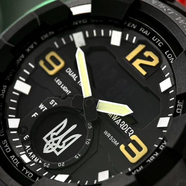 Чоловічий годинник Awarder 003 Тризуб срібло Black фото 7