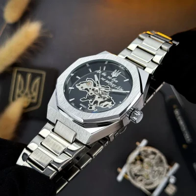 Мужские часы Awarder Octagon Где бы ни был Silver-Black