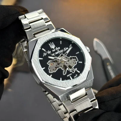 Мужские часы Awarder Octagon Где бы ни был Silver-Black