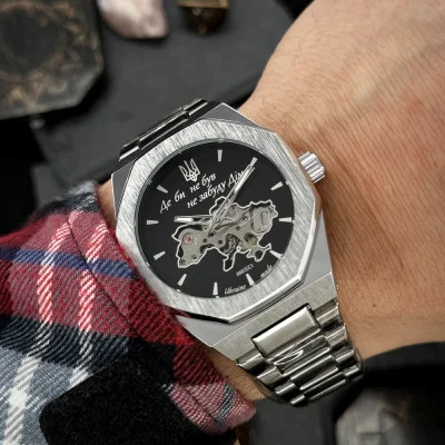 Мужские часы Awarder Octagon Где бы ни был Silver-Black