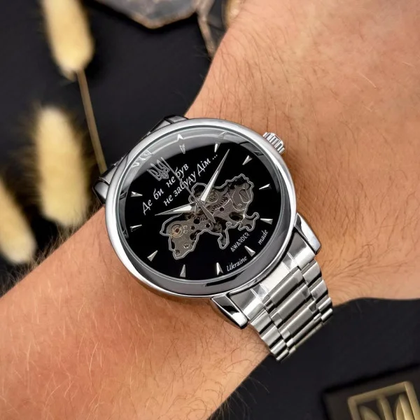 Чоловічий годинник Awarder 022-3D Де би не був Silver-Black Steel фото 3