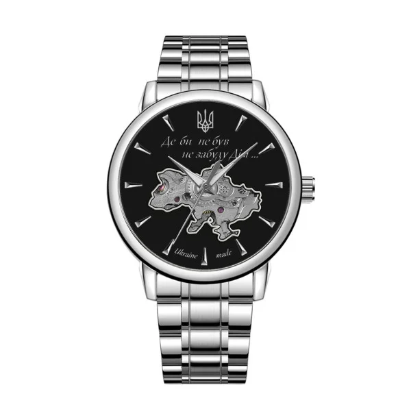 Чоловічий годинник Awarder 022-3D Де би не був Silver-Black Steel фото 1
