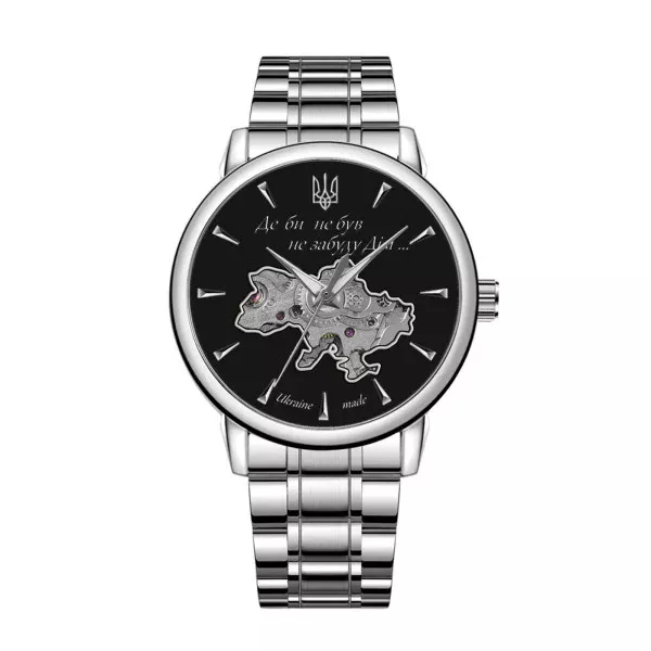 Мужские часы Awarder 022-3D Де би не був Silver-Black Steel