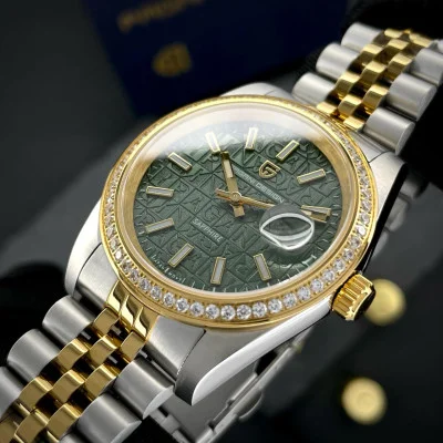 Чоловічий годинник Pagani Design PD-1794M Silver-Gold-Green