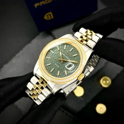 Чоловічий годинник Pagani Design PD-1794M Silver-Gold-Green