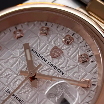 Чоловічий годинник Pagani Design PD-1794M Silver-Rose Gold-White