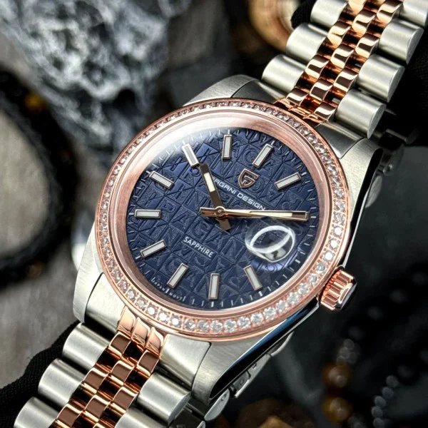 Чоловічий годинник Pagani Design PD-1794M Silver-Rose Gold-Blue фото 3