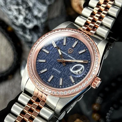 Чоловічий годинник Pagani Design PD-1794M Silver-Rose Gold-Blue