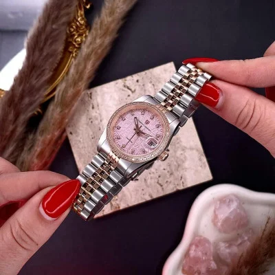 Pagani Design PD-1794L Silver-Rose Gold-Pink