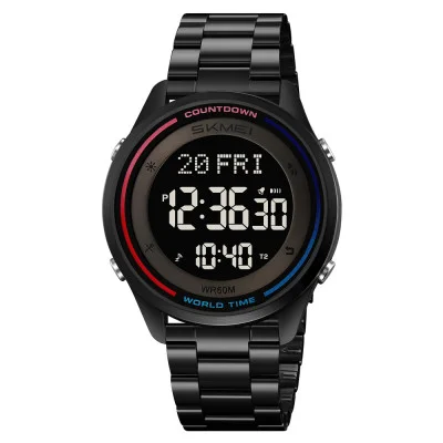 Спортивные мужские часы Skmei 2412SBK Black Steel
