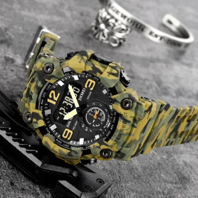 Чоловічий годинник Skmei 1965CMGN camo green.