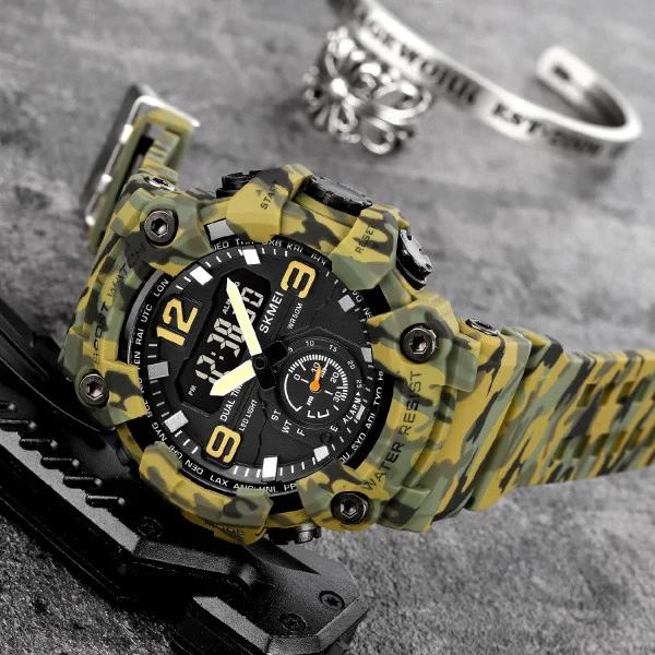 Чоловічий годинник Skmei 1965CMGN camo green. фото 5