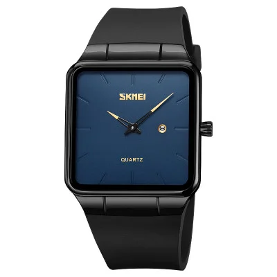Наручний годинник Skmei 1961BKBU Black-Blue нержавіюча сталь, шкіряний ремінець