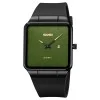 Наручные часы Skmei 1961BKGN Black-Green нержавеющая сталь, кожаный ремешок фото 2