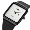 Наручные часы Skmei 1961BKSI Black-Silver нержавеющая сталь, кожаный ремешок фото 3