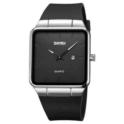 Наручные часы Skmei 1961SIBK Silver-Black нержавеющая сталь, кожаный ремешок