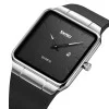 Наручные часы Skmei 1961SIBK Silver-Black нержавеющая сталь, кожаный ремешок фото 3