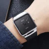 Наручные часы Skmei 1961SIBK Silver-Black нержавеющая сталь, кожаный ремешок фото 4