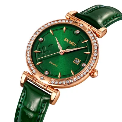 Класичний жіночий годинник Skmei 2169RGGN Rose Gold-Green