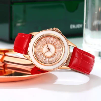 Класичний жіночий годинник Skmei 2172RGRD Rose Gold-Red