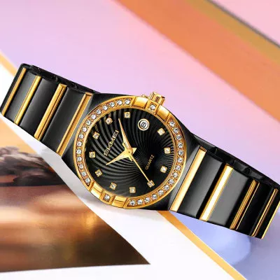 Женские классические часы Skmei 2342BKGD Black-Gold
