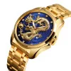 Класичний чоловічий годинник Skmei 9193GDBU Gold-Blue фото 3