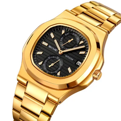 Класичний чоловічий годинник Skmei 2423GD Gold