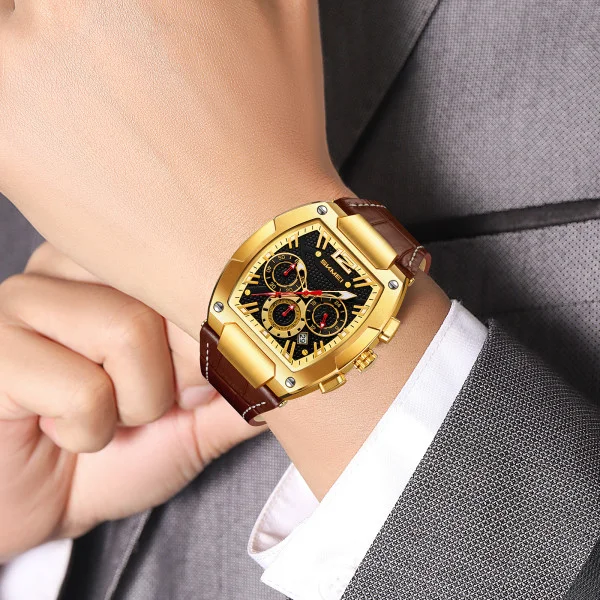 Класичний чоловічий годинник Skmei 9357GDBN Gold-Brown фото 4