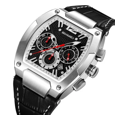 Классические мужские часы Skmei 9357SIBK Silver-Black