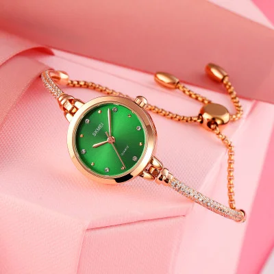 Женские часы Skmei 1805GN Green, тонкий браслет