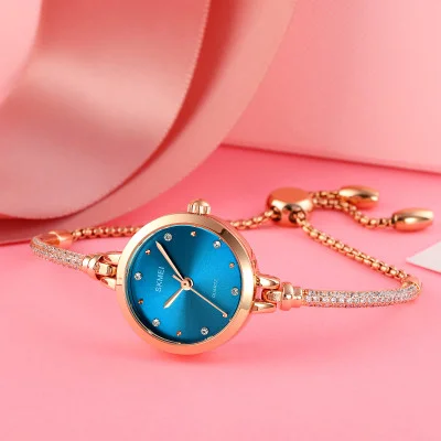 ЖІночий годинник Skmei 1805BU Blue, тонкий браслет