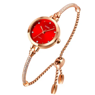 ЖІночий годинник Skmei 1805RD Red, тонкий браслет