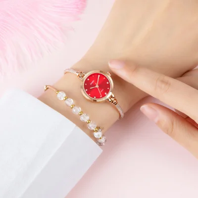 ЖІночий годинник Skmei 1805RD Red, тонкий браслет