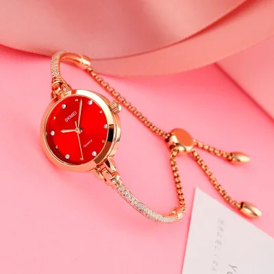 ЖІночий годинник Skmei 1805RD Red, тонкий браслет