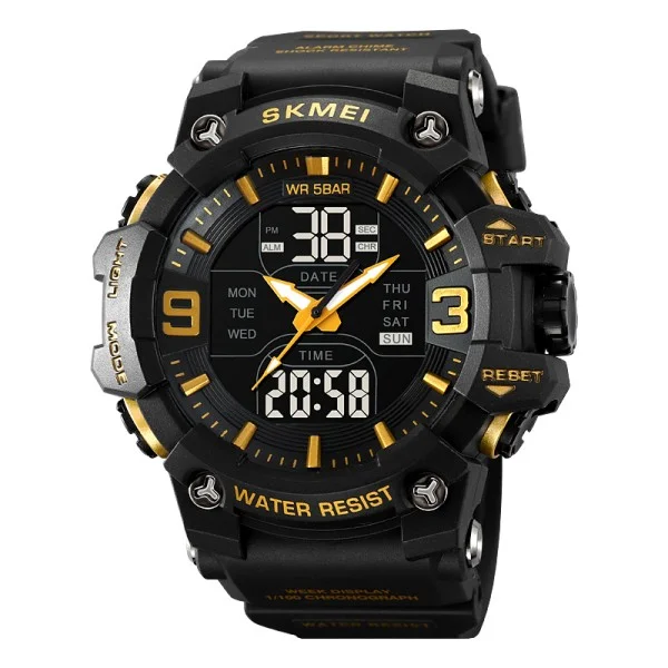 Чоловічий спортивний годинник Skmei 2222BKGD Black-Gold фото 1