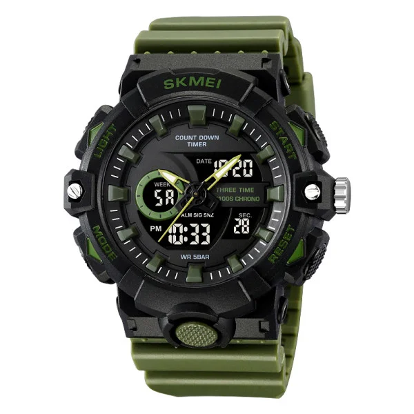 Чоловічий спортивний годинник Skmei 2225AG Army Green фото 1
