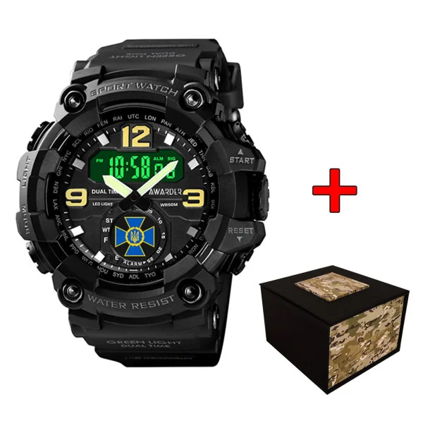 Спортивные мужские часы Awarder 004BKSBU СБУ Черные+Коробка фото 1
