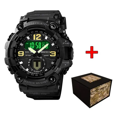 Спортивные мужские часы Awarder 004BKTRO ТРО Черные + Коробка