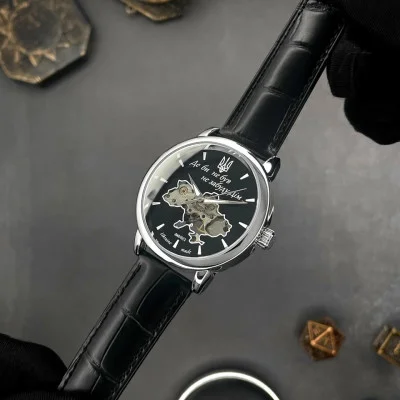 Класичний чоловічий годинник Awarder 022SIBK Mechanic Де би не був Silver-Black