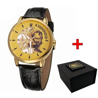 Классические мужские часы Awarder 022 Gold-Black Mechanic Я Украинец