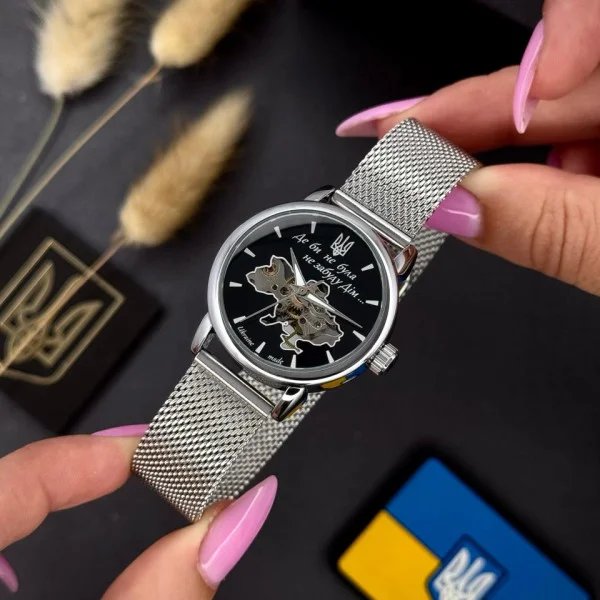 Класичний жіночий годинник Awarder 028L Silver-Black Де би не була фото 3