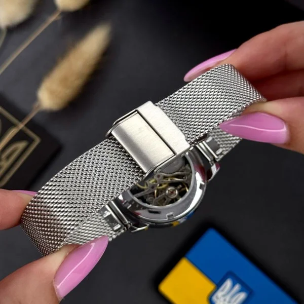 Класичний жіночий годинник Awarder 028L Silver-Black Де би не була фото 10
