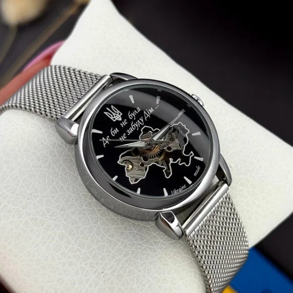 Класичний жіночий годинник Awarder 028L Silver-Black Де би не була фото 9