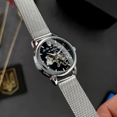 Класичний жіночий годинник Awarder 028L Silver-Black Де би не була