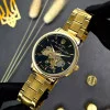 Класичний чоловічий годинник Awarder 022 Gold-Black Mechanic Metall Не Забуду Дім фото 3