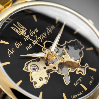 Классические мужские часы Awarder 022 Gold-Black Mechanic Metall Не Забуду Дом