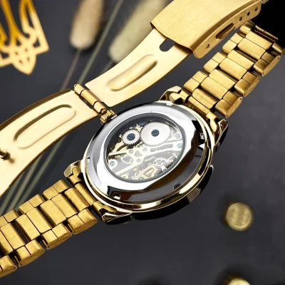 Классические мужские часы Awarder 022 Gold-Black Mechanic Metall Не Забуду Дом
