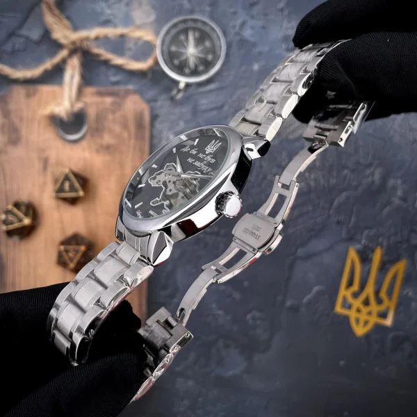 Класичний чоловічий годинник Awarder 022 Silver-Black Mechanic Metall Не Забуду Дім фото 5
