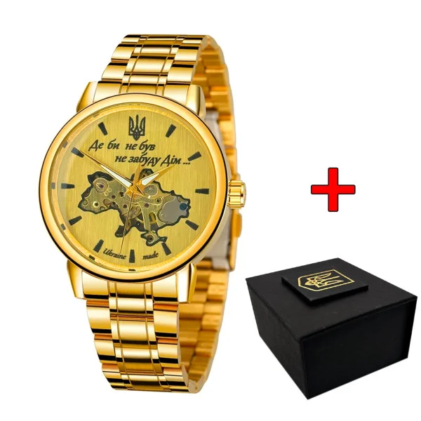 Класичний чоловічий годинник Awarder 022 Gold-Gold Mechanic Metall Не Забуду Дім фото 1